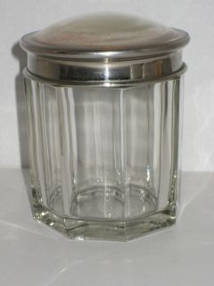 vintage convex heavy glass lid panel glass wall snuff jar