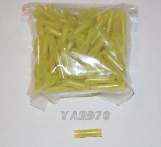10 12 AWG Yellow Nylon Insulated wire Crimp terminal Butt connectors