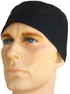 BLACK CLASSIC MENS SURGICAL SCRUB HAT CAP WITH BUILT IN SWEATBAND 