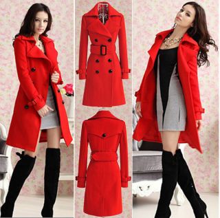   breasted and Cashmere womens Long sleeve coat POLYSTER WOOL Jacket