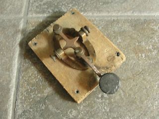   , MESCO, original telegraph key on wood, Morse code,old, bank history