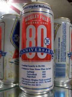 16 OZ OLD STYLE CHICAGO CUBS WRIGLEY FIELD BASEBALL OLD BEER CAN STAY 