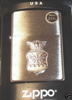 zippo air force crest brushed chrome lighter 280afc new time