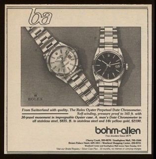 1981 rolex oyster perpetual date 2 watch print ad time