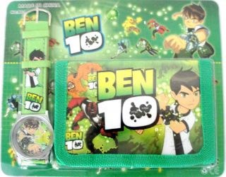 BEN 10 WATCH AND WALLET SET GIFT Kids Watches Boys Cartoon character 