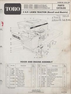 1971 toro 5 h p lawn tractor parts manual time
