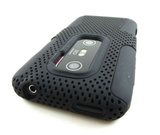   HARD SOFT SKIN HYBRID CASE COVER HTC EVO 3D V 4G VIRGIN MOBILE