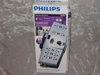 Philips Resettable Surge Protector 10 Outlet Child Safe