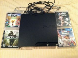 Sony PlayStation 3 PS3 120 GB Black Console GREAT CONDITION w/ 4 GAMES 