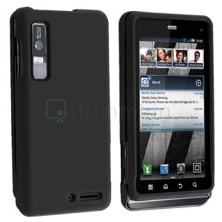 Black Rubberized Hard Case Cover for Motorola Droid 3