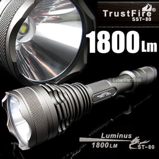 1800 Lumens SST 80 LED 18650 Flashlight Torch Lamp