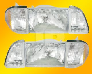 1987 1993 Mustang GT LX Stock 6 Piece Headlights w Amber Side Markers 