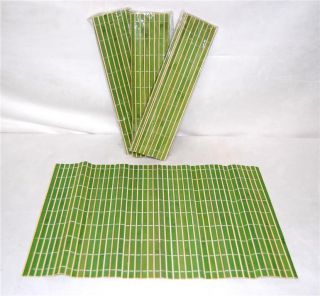 Bamboo Placemats 5 Set Green Asian Chinese Table Decor