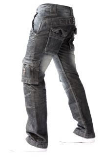 DD New Mens Designer Branded ETO Grey Coated Combat Jeans EM91 All 