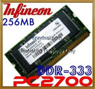 256MB Infineon PC2700 DDR333 Laptop Computer Memory RAM