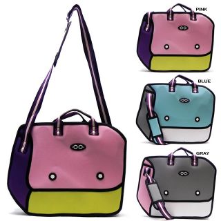 New Pink Multi 2D Cartoon Bag Funny Shoulder Bag Hobo Satchel Tote 