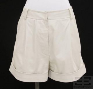 phillip lim stone khaki cotton cuffed shorts size 8