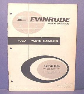 1967 Evinrude Ski Twin 33 HP Outboard Parts Catalog