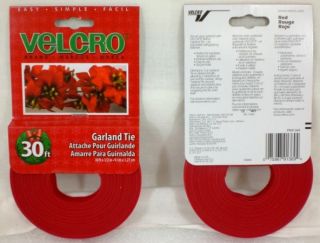 Velcro Red Garland Tie 30 Feet Christmas Decoration New