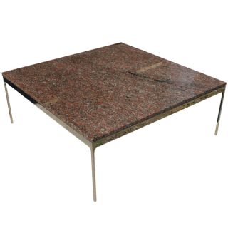 42 Square Zographos Granite Stainless Steel Low Table