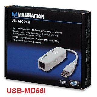 USB 56K External Fax Modem Manhattan 154109 USB MD56I