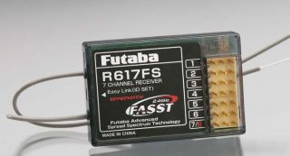 This is the Futaba R617FS 2.4GHz FASST 7 Channel Park Flyer to Giant 