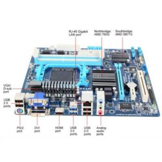 Gigabyte GA 78LMT USB3 AM3+ AMD 760G/SB710 Chipset DR3 SATA microATX 