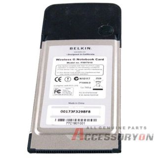 Belkin Wireless G 802 11g Notebook PCMCIA Card F5D7010
