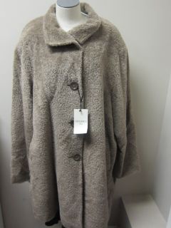   Rocca Plus Size Wool and Alpaca A Line Coat Light Brown $1385