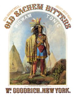 Old Sachem Bitters Wigwam Tonic Medicine Indian Poster