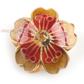 New Flower Hollow Out Cloisonne Ball Bead 16mm 110998