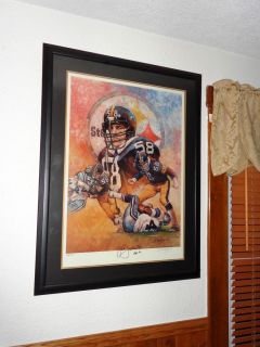 JACK LAMBERT PITTSBURGH STEELERS LITHOGRAPH PRINT SIGNED AUTOGRAPHED 