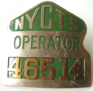 Vintage New York City Bus Operator Hat Badge 46514