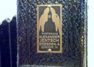 Vintage Camera Alexander Jentsch ROM3 Folding Russian, German Leather 