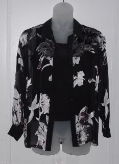 Victor Costa Occasion Burnout Big Shirt and Solid Tank Size s Black 
