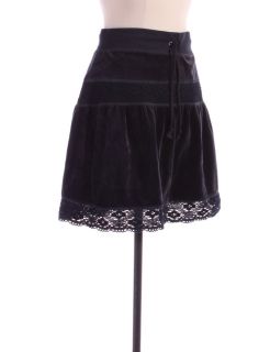 BCBG Max Azria Midnight Velvet Skirt Sz PS Black A Line
