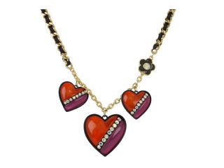 Betsey Johnson 60s Mod Heart Charm Necklace    