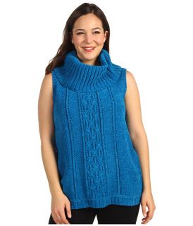 Anne Klein Plus Plus Size Sleeveless Cowl Neck Cable Pullover $94.00
