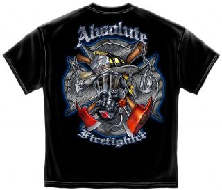 New Maltese Cross Skull Absolute Firefighter T Shirt Size MD