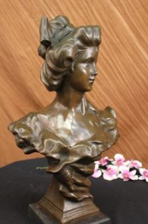 Original Thomas 100 Real Bronze Sophisticated Young Lady Bust 