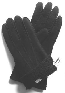 Saks Sheepskin Leather Gloves Black Womens New 8 Large