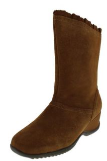 Sporto New Abbey Tan Suede Lined Wedge Waterproof Mid Calf Boots Shoes 