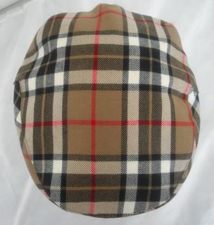 New Irish Wool Tweed Flat Cap Brown Pattern Peaked Hat from Ireland 