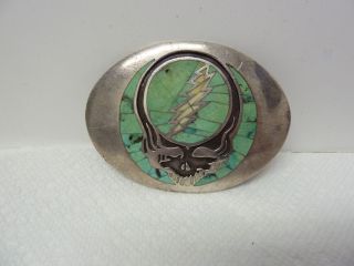 RARE Limited Sterling Silver Steal Your Face Grateful Dead Belt Buckle 