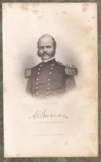 Maj Gen Ambrose E Burnside Abbotts Civil War Engd by Geo E Penne N Y 6 