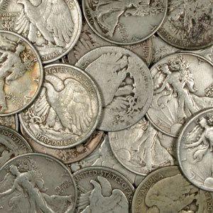 Face Value Walking Liberty Half $ 90% Silver Coins (Junk Silver)