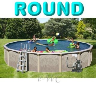 30 Brown Above Ground Round Swimming Pool Package