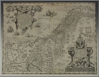 Terra Sancta 1579 Abraham Ortelius Map Of Palestine & Holy Land