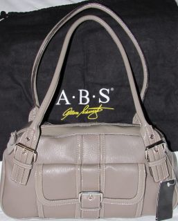 ABS Allen Schwartz Mushroom Leather Handbag $140 00