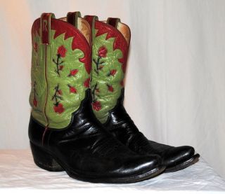   Cowboy Boots   Pee Wee   Inlay Roses   Initial R Monogram   11.5
